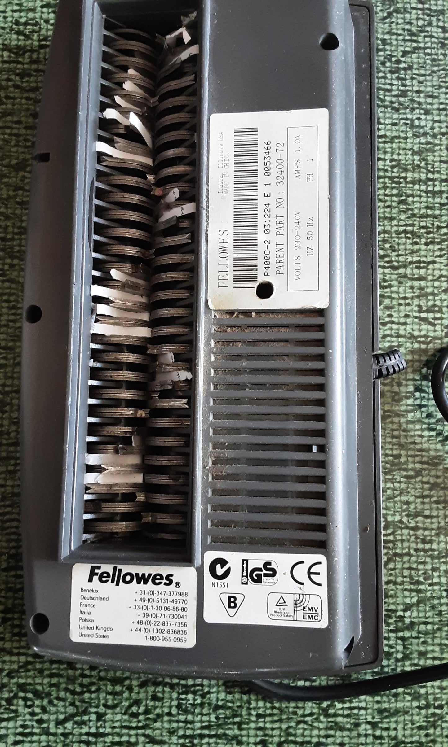 Fellowes P400C-2 shredder gear