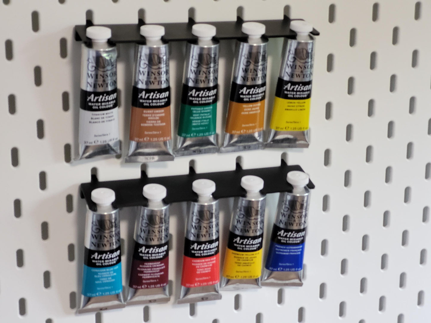 Paint Tube Holder for IKEA Skådis – Fits 5 x 37ml Tubes – Windsor & Newton Compatible – Organizer – Dept 502
