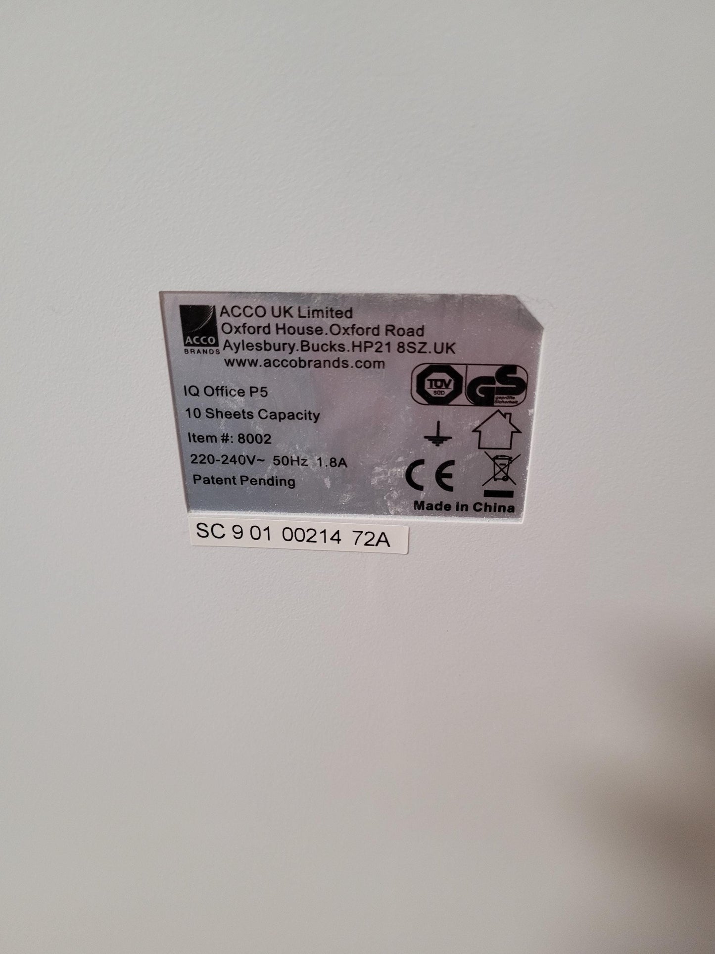 Leitz IQ Office P5 shredder gear
