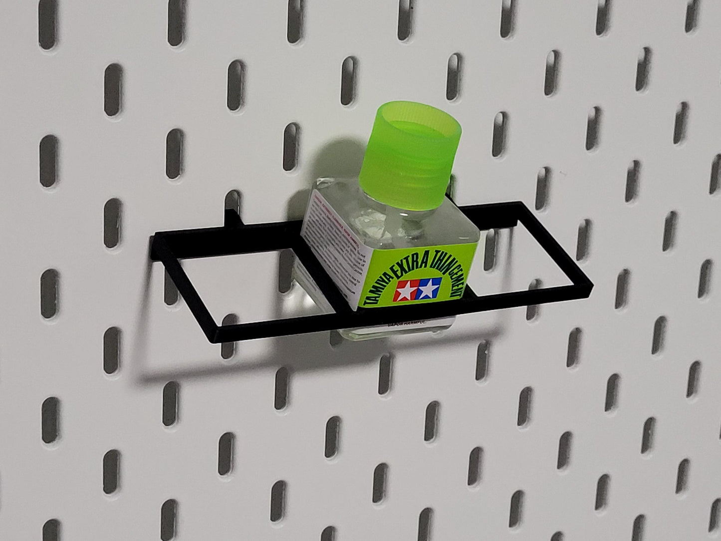 Tamiya cement Holder for IKEA Skådis – Fits 3 Bottles | Tamiya cement Compatible Organizer for Hobby & Miniature Paints