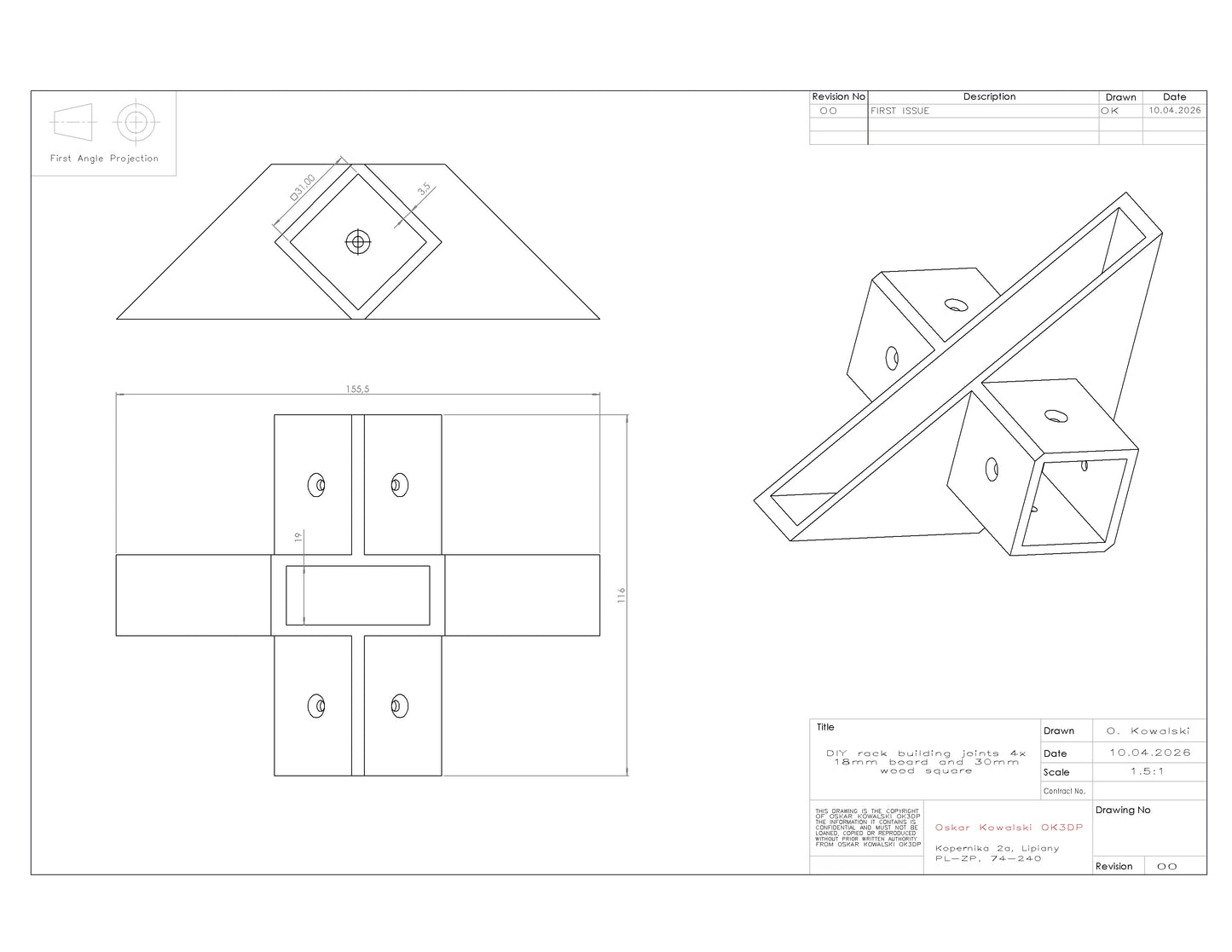 Shelf Brackets 18mm / 30mm Wood Post – Set of 4 | Corner Connectors | DIY Rack building