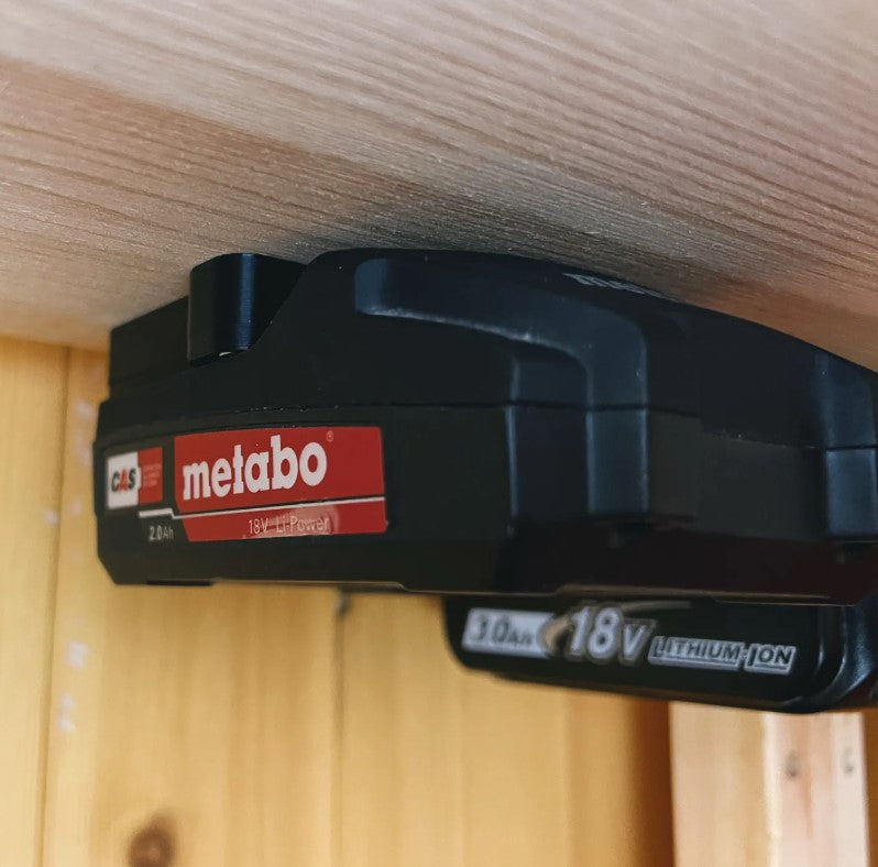 Wall Mounted Metabo Battery Holder – Single Battery Storage Bracket