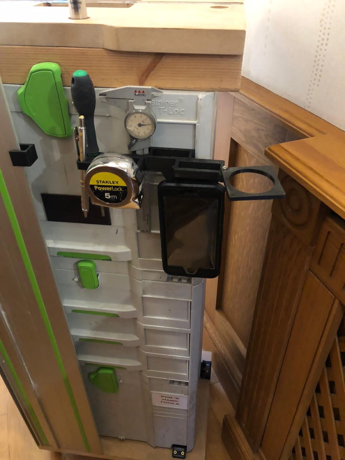 Festool systainer box mounted accessory holder
