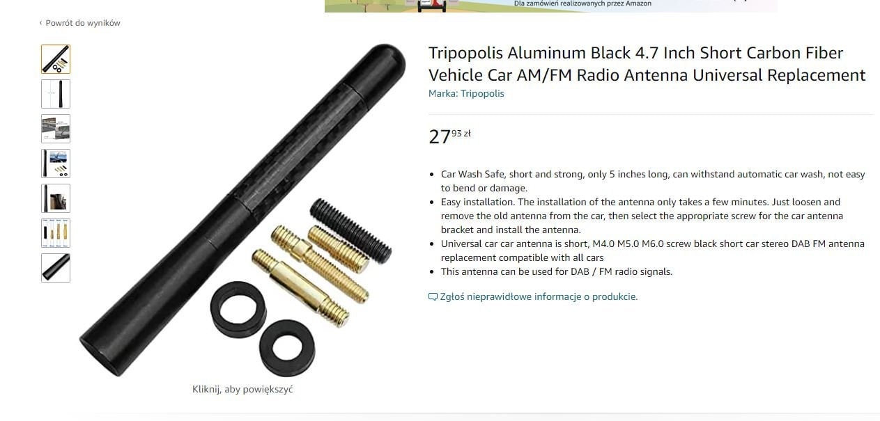 Suzuki jimny and ignis aerial antenna mount (plastic only)