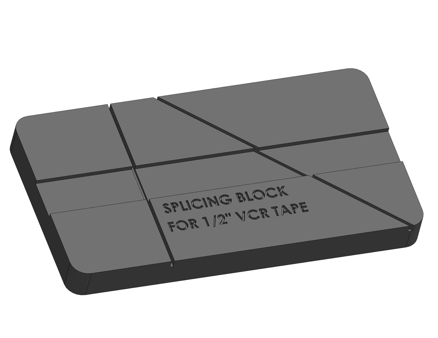 Splicing block for 1/2 inch VCR tape