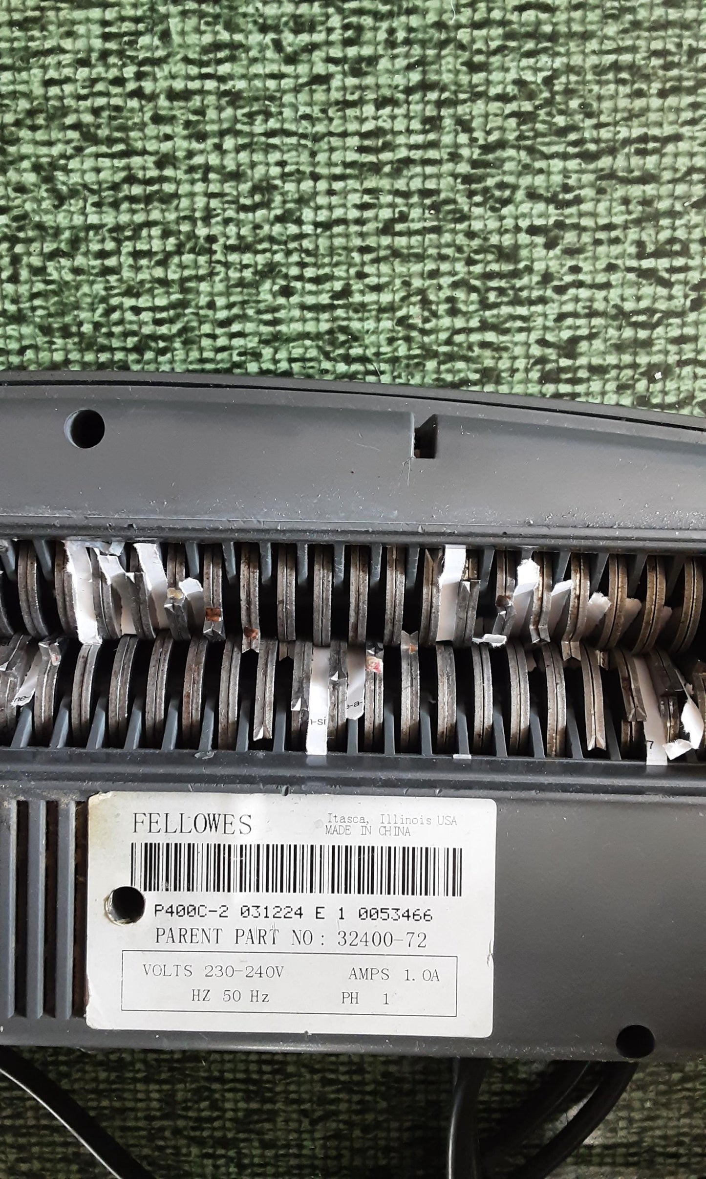 Fellowes P400C-2 shredder gear