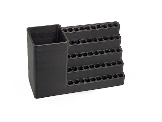 Organizer na bity wkrętarskie 50-otworowy do IKEA Skadis – Uchwyt na bity hex 6.35mm z otworem na wkrętak