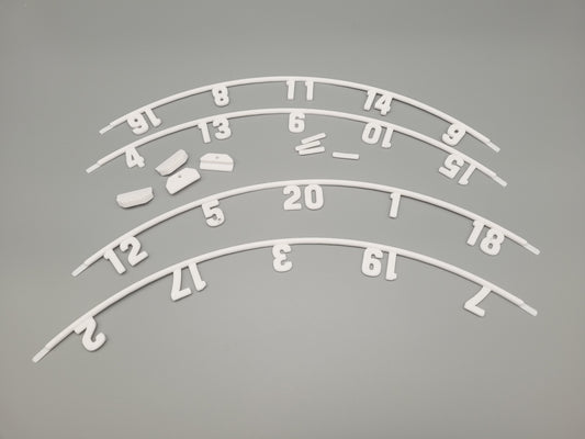 Pierścień numeracyjny do tarczy do darta – modułowy, 4-częściowy zestaw z łącznikami