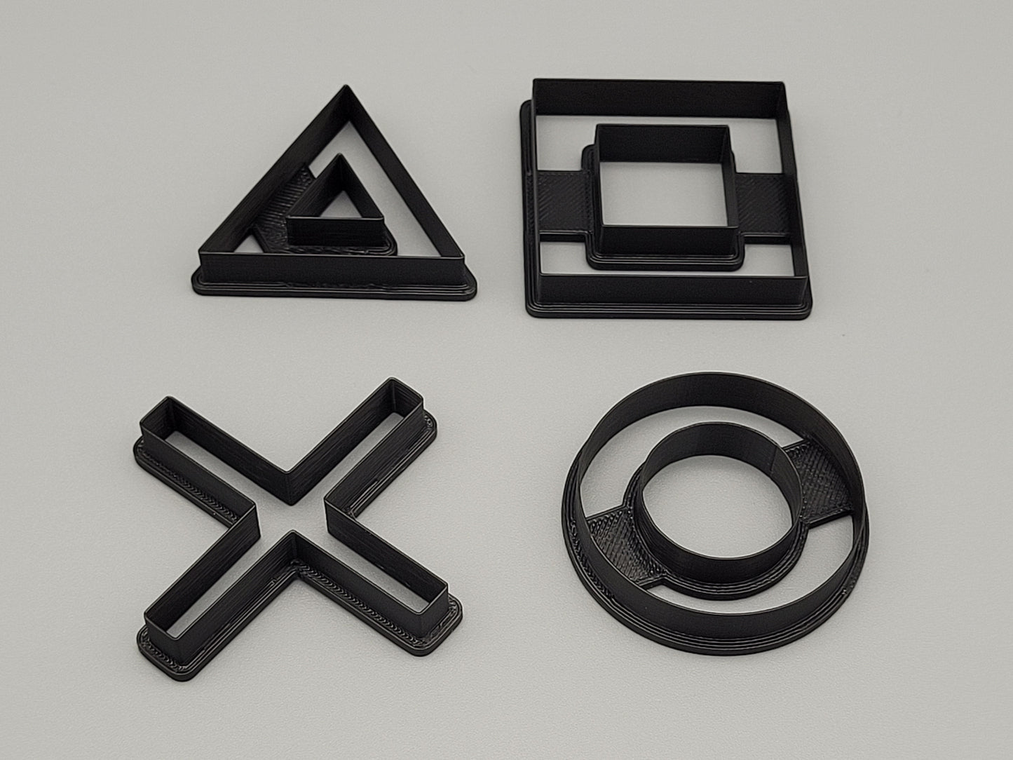 PlayStation Buttons Cookie Cutters – Set of 4 | Gaming-Themed Baking & Fondant Molds