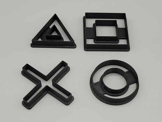 PlayStation Buttons Cookie Cutters – Set of 4 | Gaming-Themed Baking & Fondant Molds
