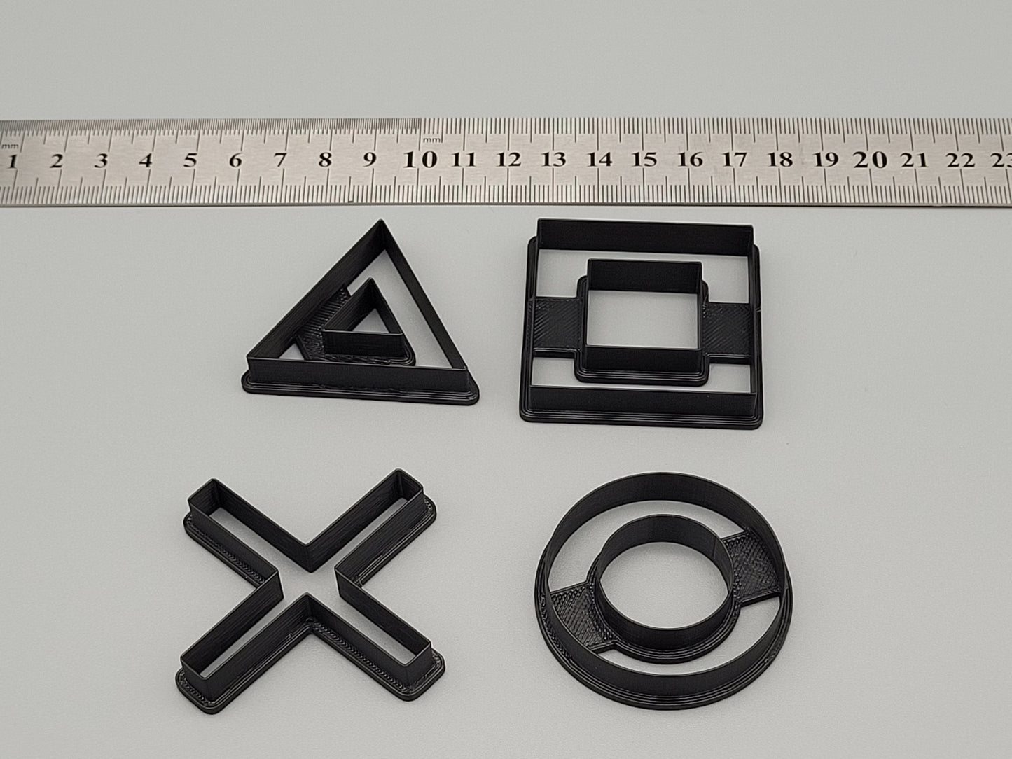 PlayStation Buttons Cookie Cutters – Set of 4 | Gaming-Themed Baking & Fondant Molds
