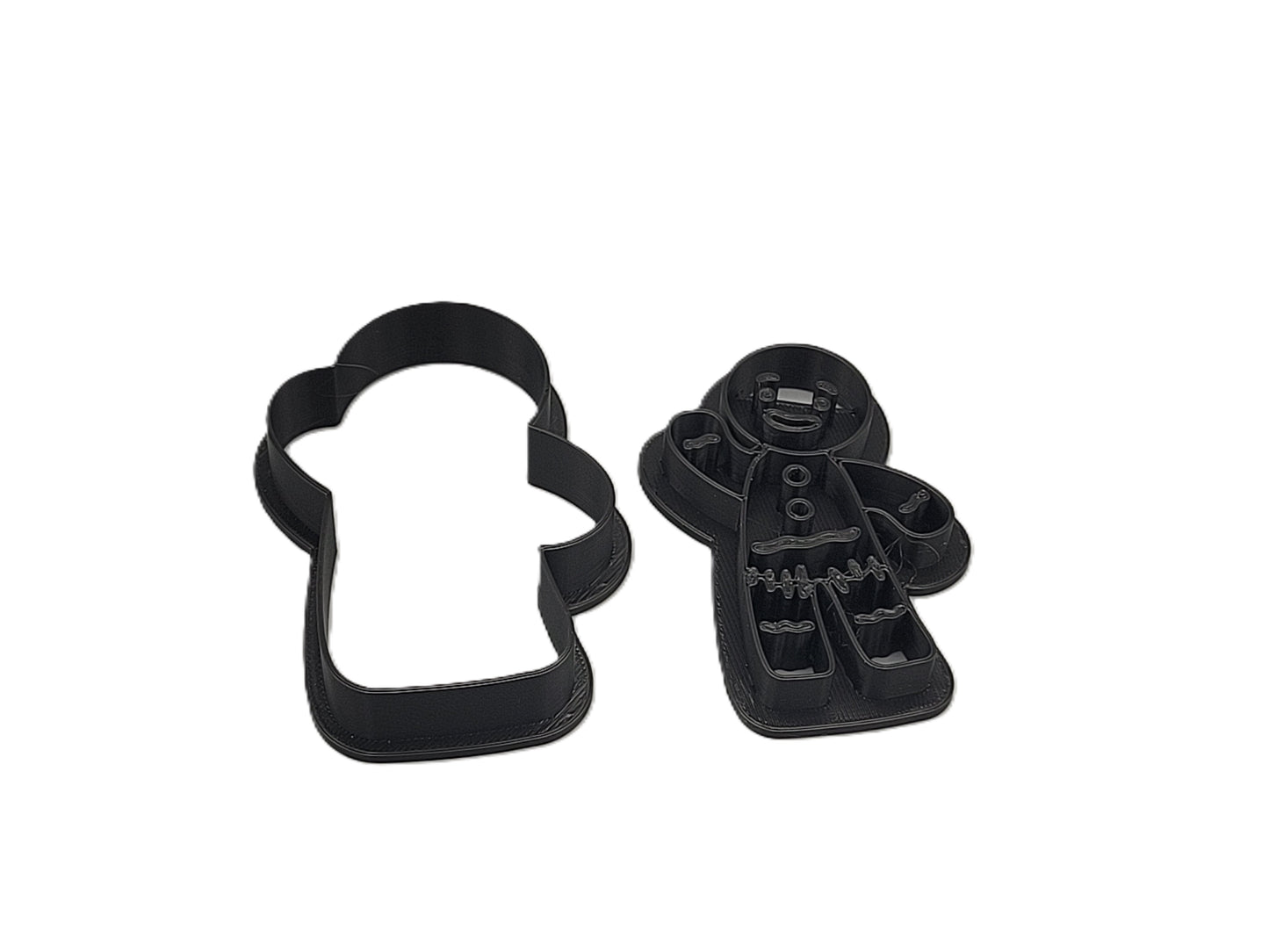 2-Piece Gingerbread Cookie Cutter with Detail Stamp – Easy Press Design