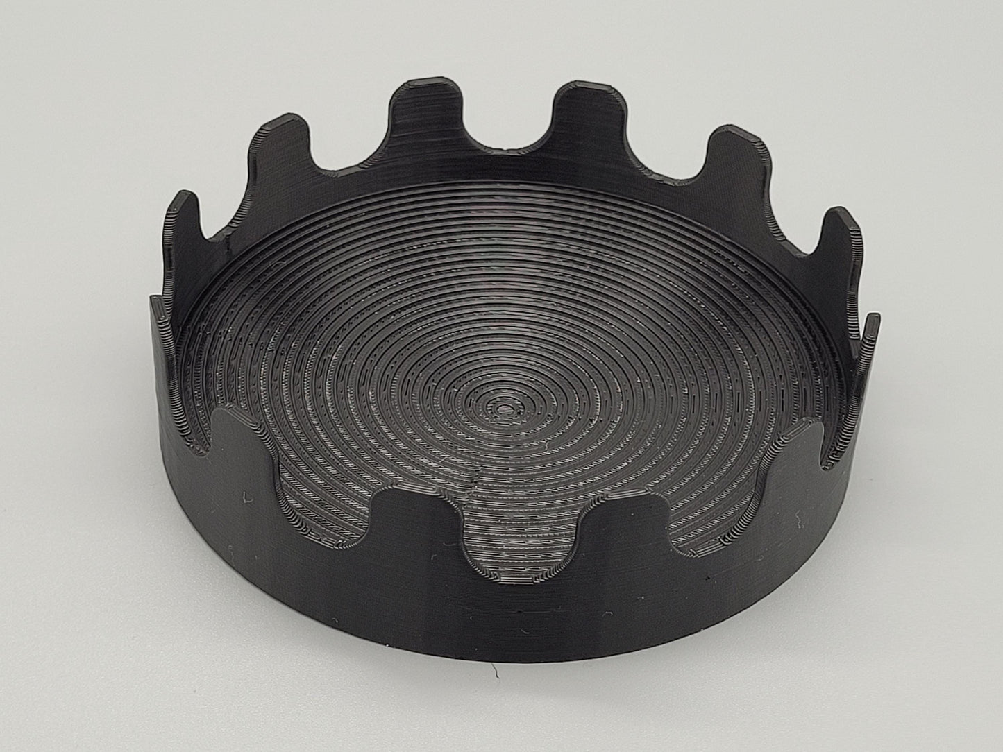 Black Round Paint Brush Tray – Holds 12 Small Brushes | 3D Printed Organizer with Conical Drip Tray for Artists & Hobbyists