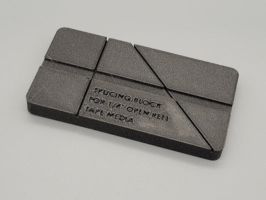 Splicing block for 1/4 inch open reel tape media