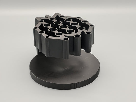Slim Paint Brush Holder with Tray – 16 Slot Honeycomb Organizer