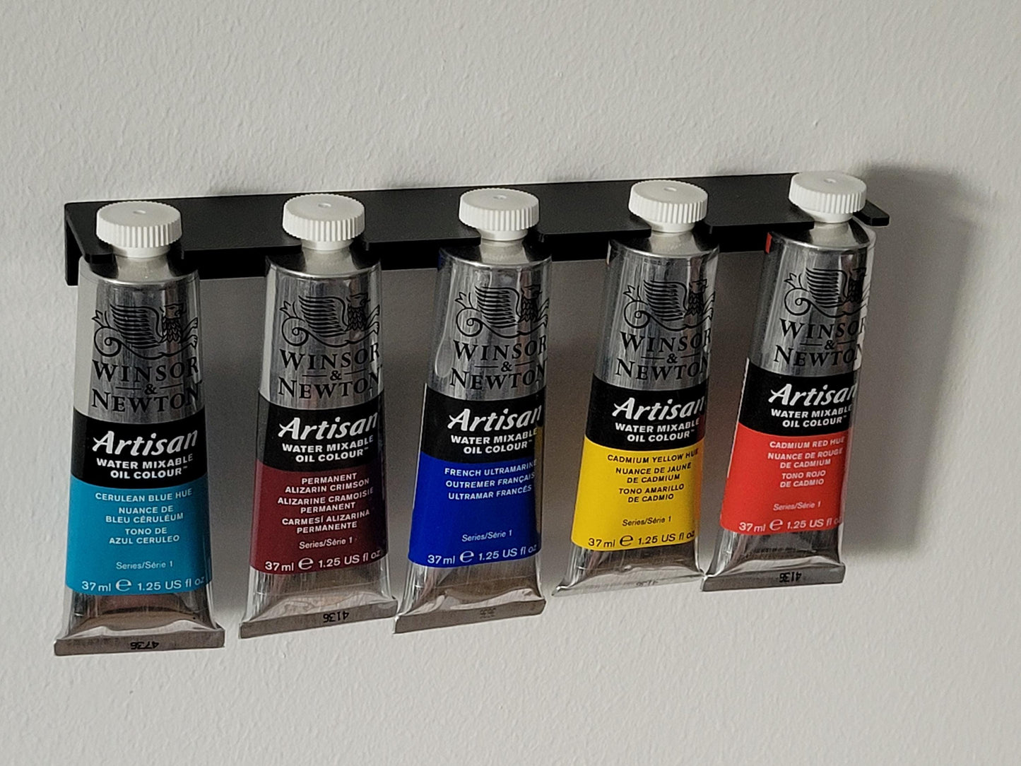 Paint Tube Holder for walls – Fits 5 x 37ml Tubes – Windsor & Newton Compatible – Organizer – Dept 502