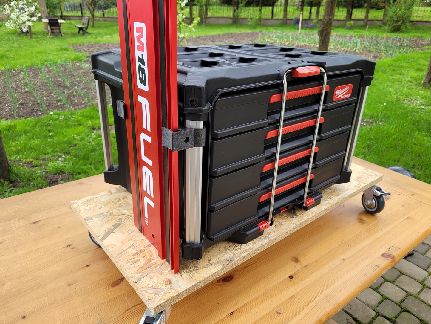 Rail mount for Milwaukee packout and Milwaukee rails