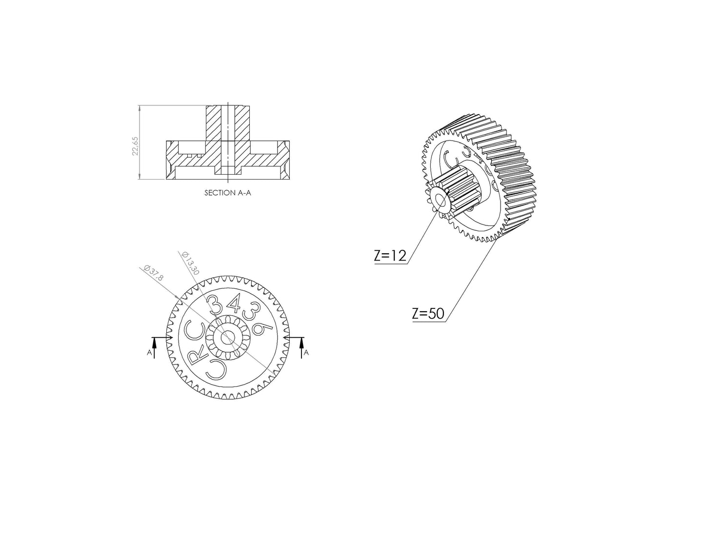 Fellowes CRC 3436 3437 shredder gear