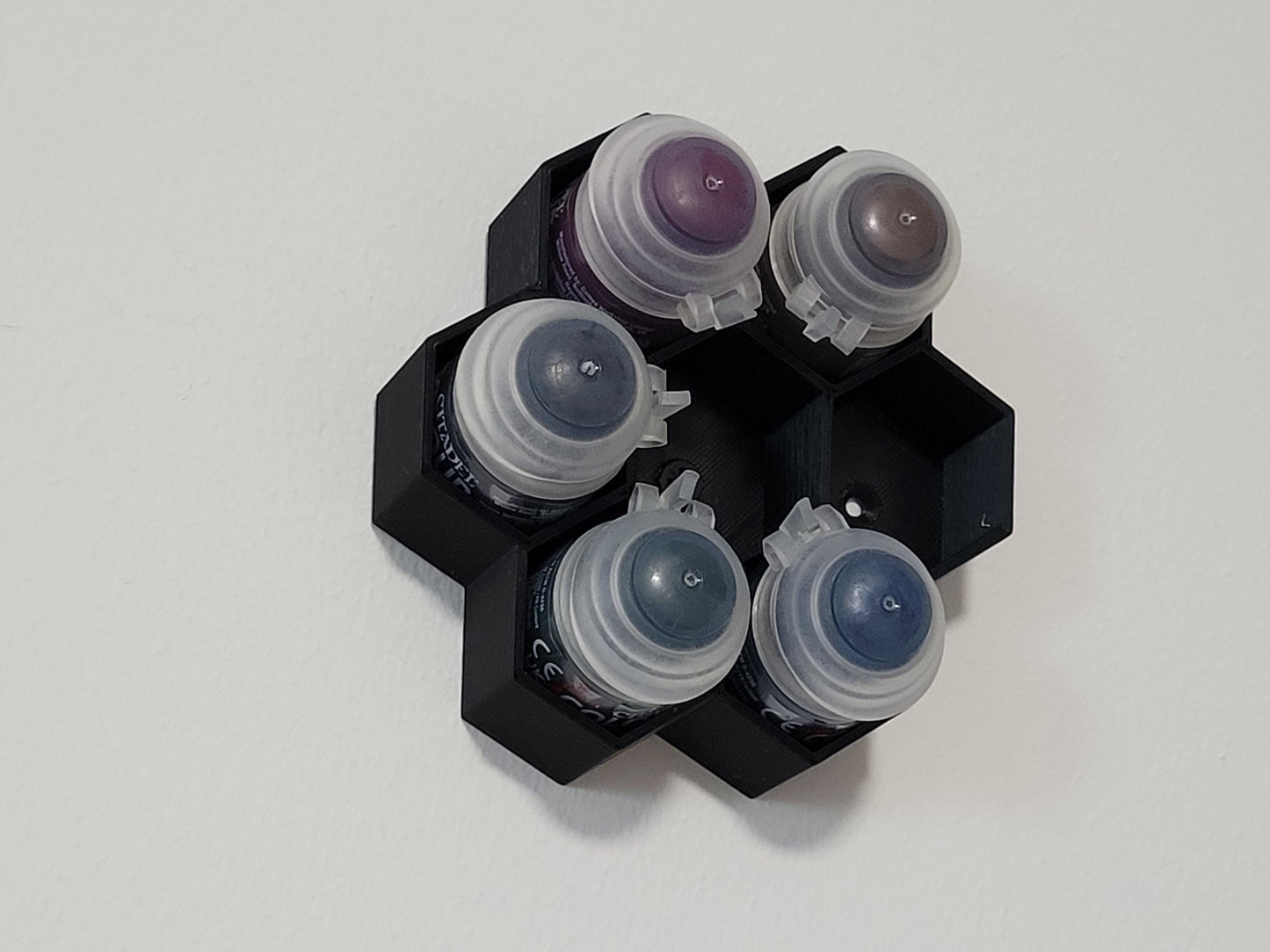 Hex Paint Tube Holder for walls – Fits 6 or 18 x 13ml Bottles | Citadel Compatible Organizer for Hobby & Miniature Paints