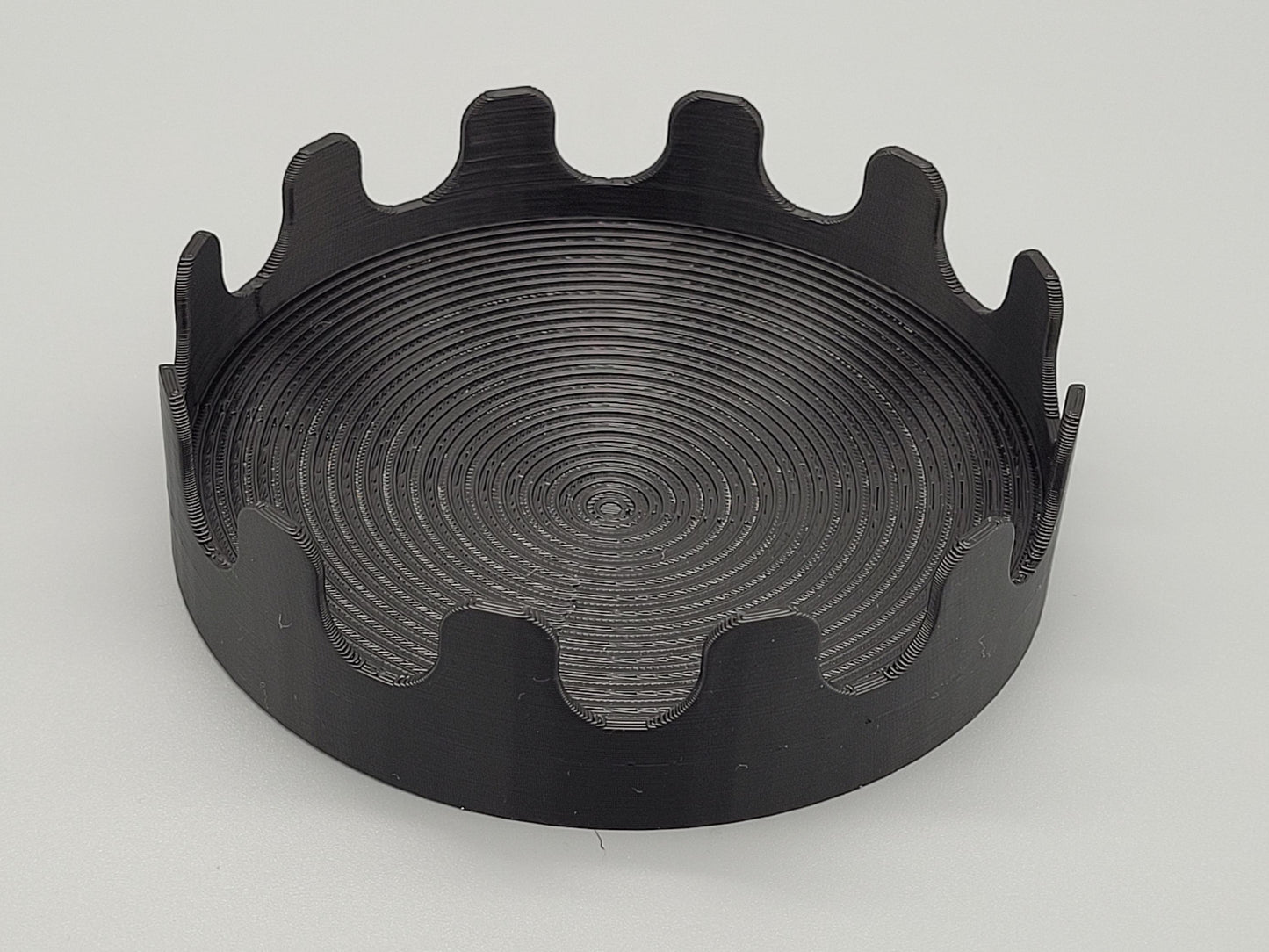 Black Round Paint Brush Tray – Holds 12 Small Brushes | 3D Printed Organizer with Conical Drip Tray for Artists & Hobbyists