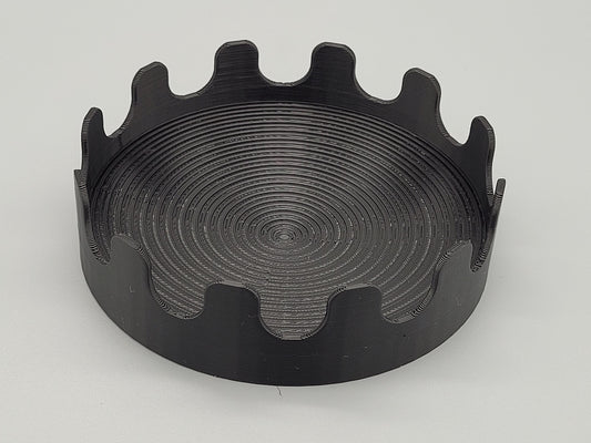 Black Round Paint Brush Tray – Holds 12 Small Brushes | 3D Printed Organizer with Conical Drip Tray for Artists & Hobbyists