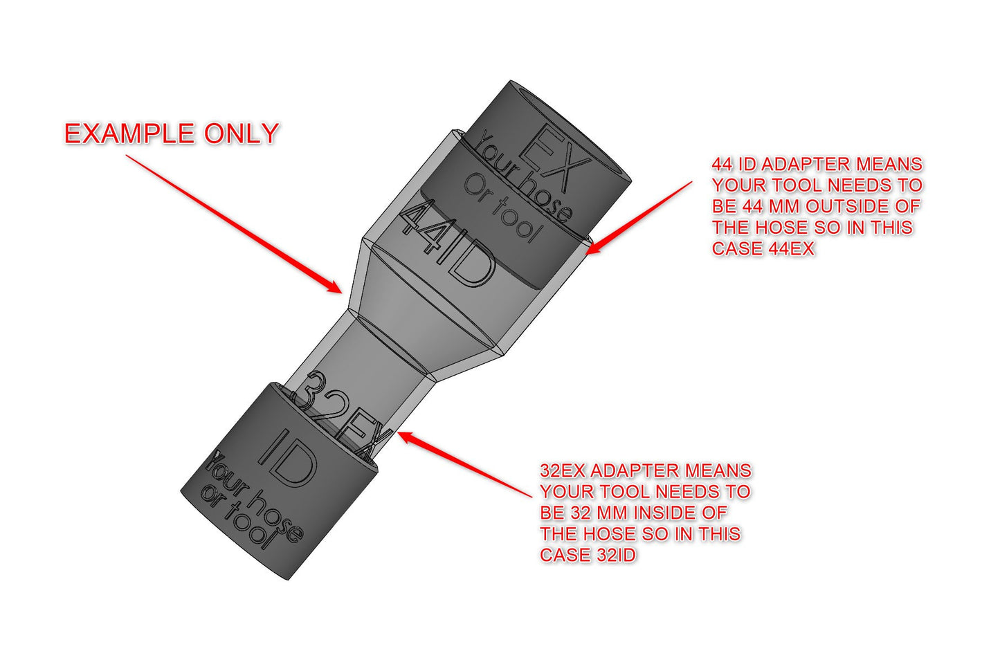 vacuum cleaner adapter for Hilti WFE 150 (35 mm hose)