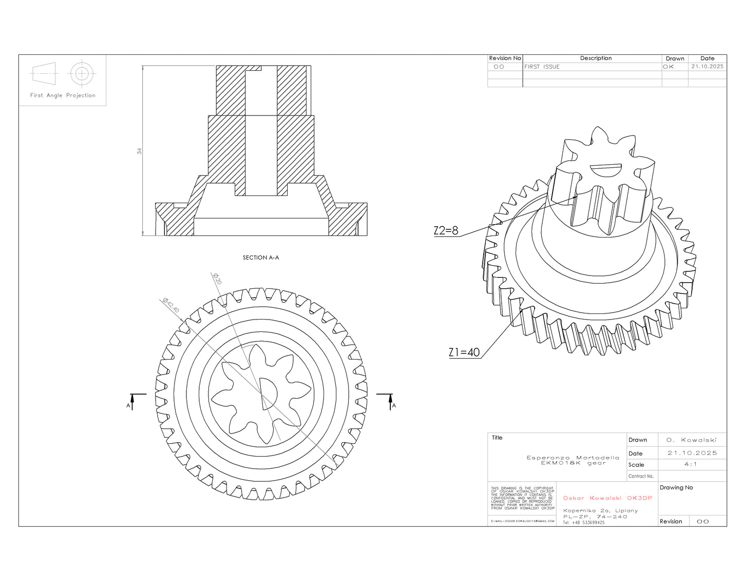 Gear Replacement for Esperanza Mortadella EKM018K | Food Slicer Spare Part | Durable Gear for Meat & Bread Cutter