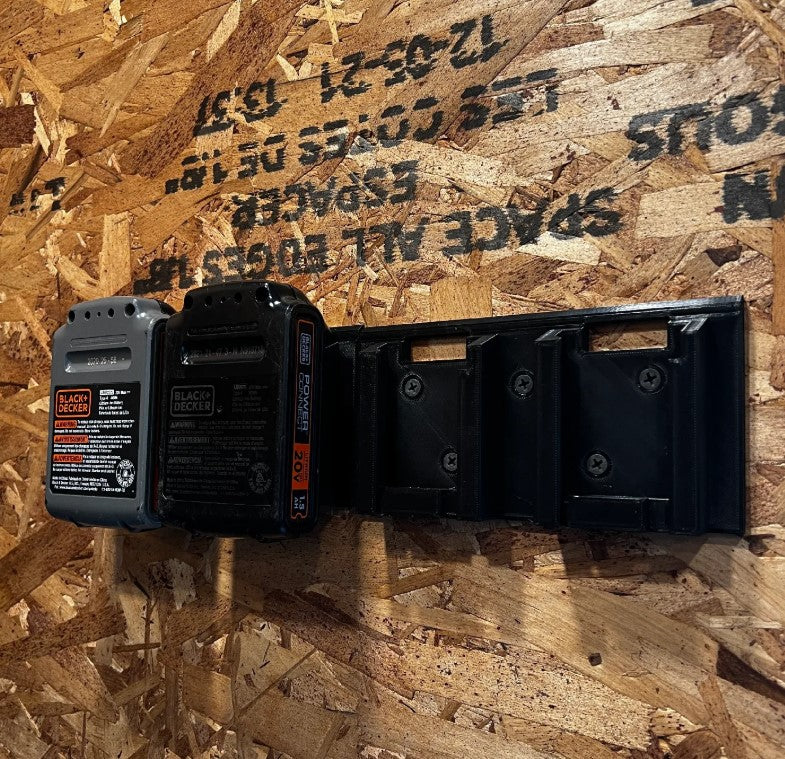 Wall Mounted Black and Decker Battery Holder – Single Battery Storage Bracket