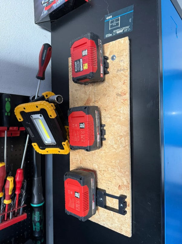 Wall Mounted Einhell Battery Holder – Single Battery Storage Bracket