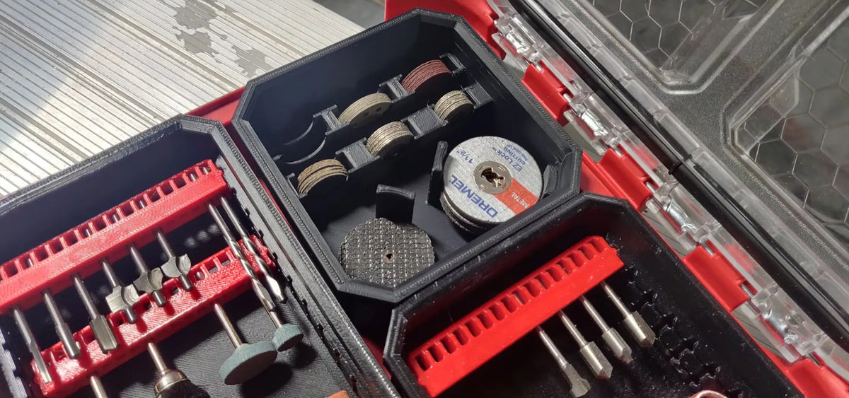 Rotary Cutting Bit Holder – Small Bin for Milwaukee PACKOUT Compact (Low Profile)
