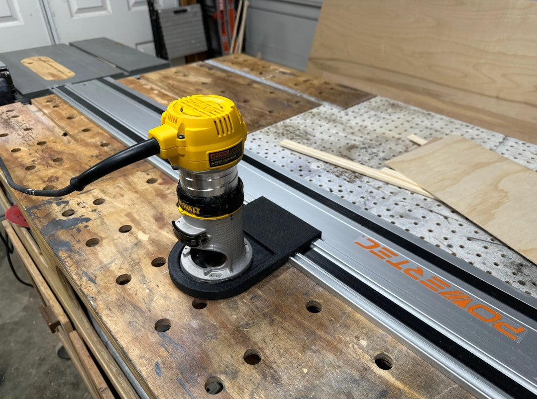 DeWalt Router Plate for Makita and Powertec Guide Rail – Track Adapter Base Plate