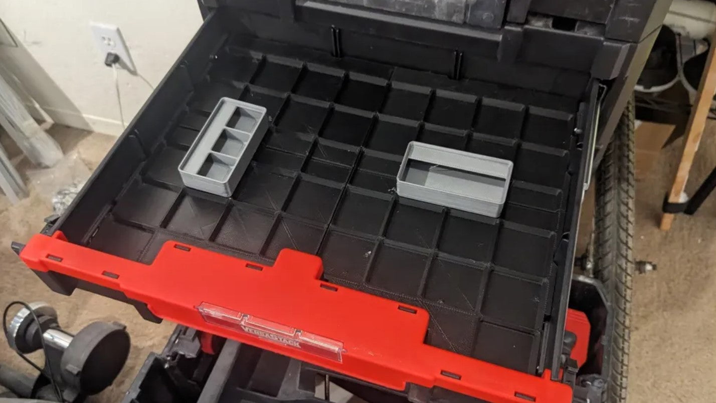 Craftsman Versastack and Dewalt tstak Gridfinity Inserts – Complete Baseplate and Modular Bin Set – Toolbox Organizer Storage System