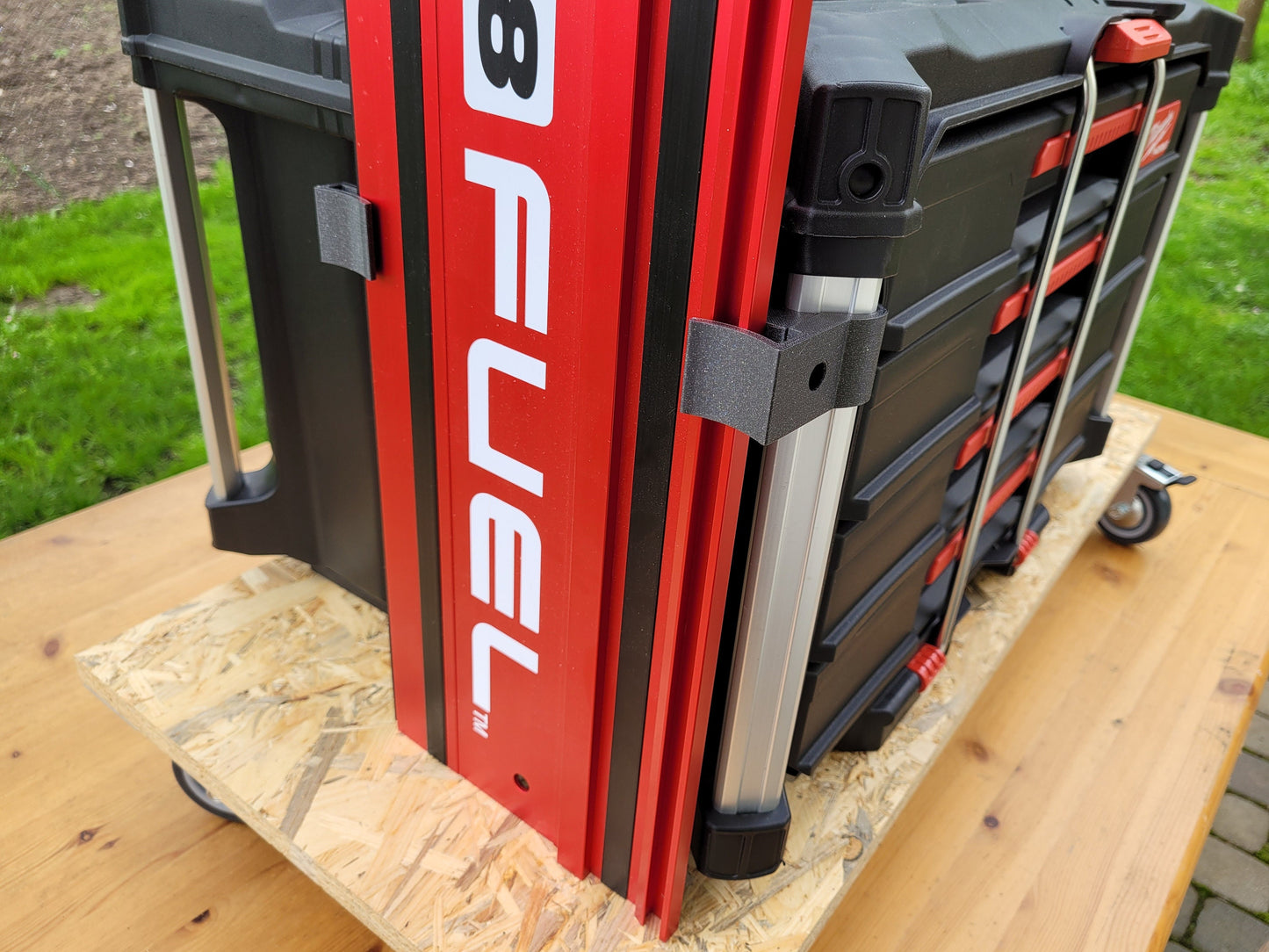 Rail mount for Milwaukee packout and Milwaukee rails