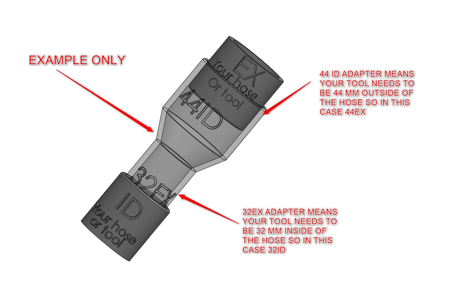 vacuum cleaner adapter for makita 18V sander and 36 V chopsaw 22ID to 36ID festool 36 mm hose
